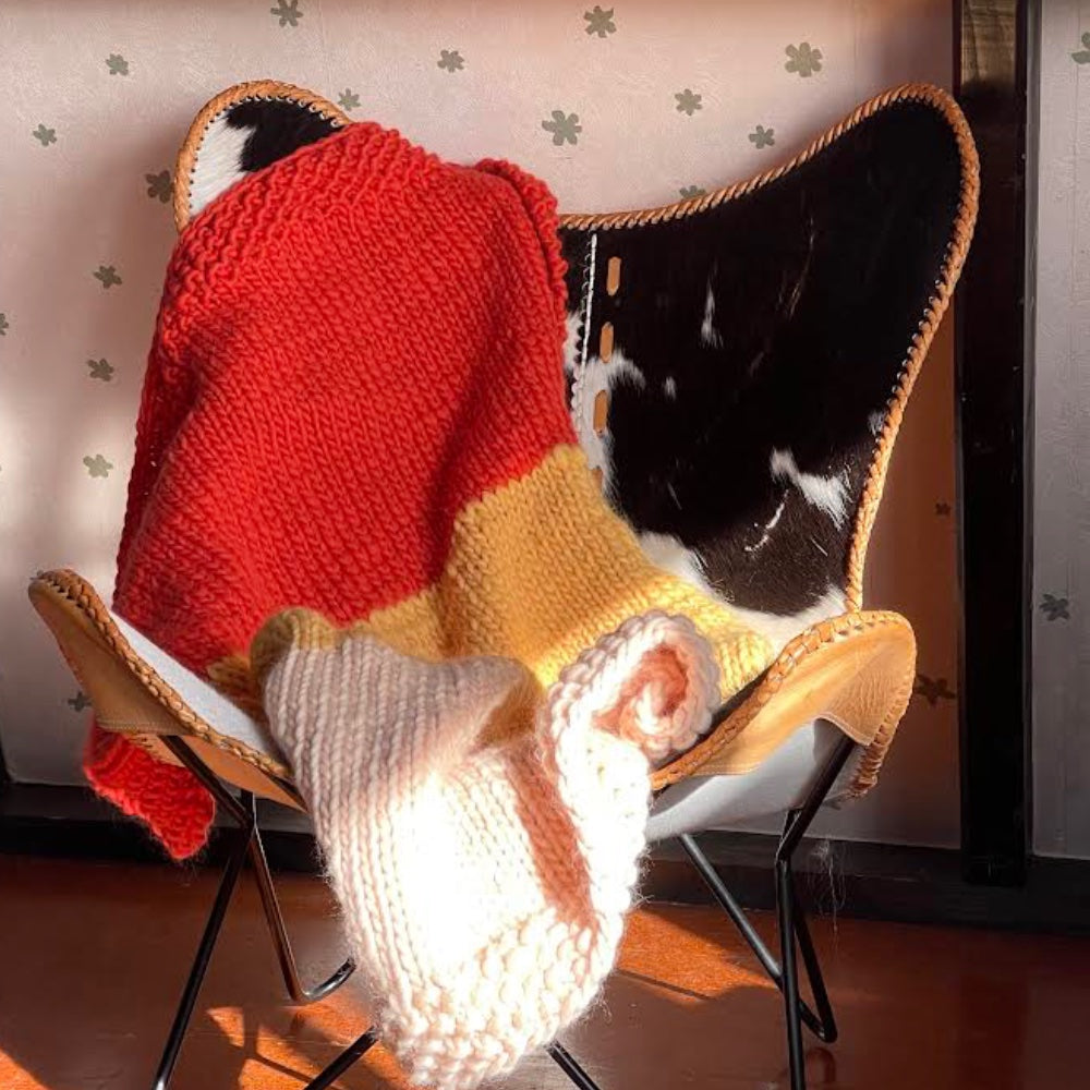 // Merino Knit Kit // Tri-colour Blanket