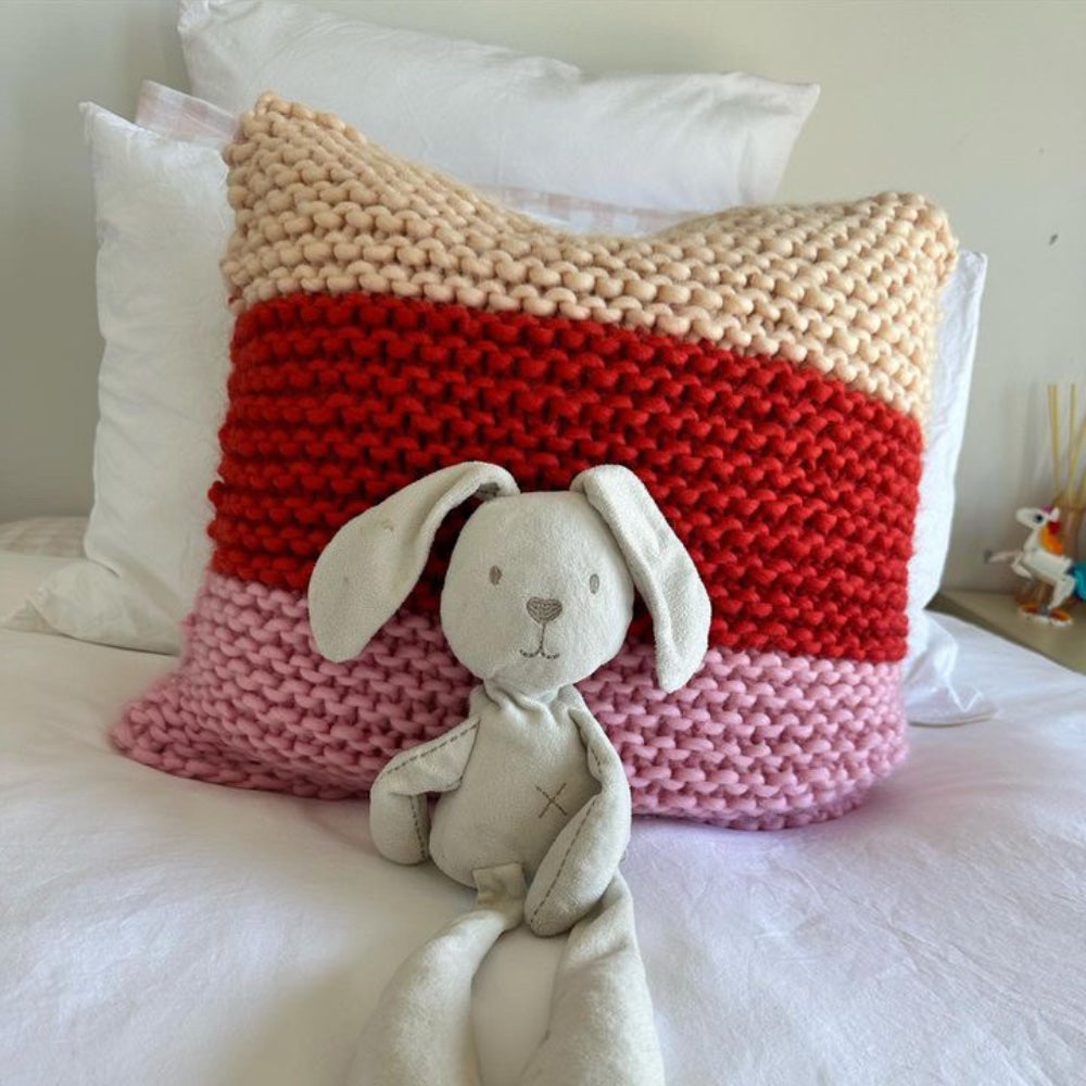 // Merino Knit Kit // Tri-colour Cushion Cover