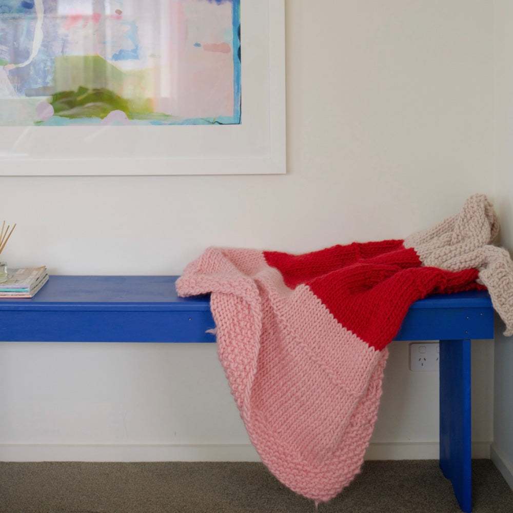 // Merino Knit Kit // Tri-colour Blanket