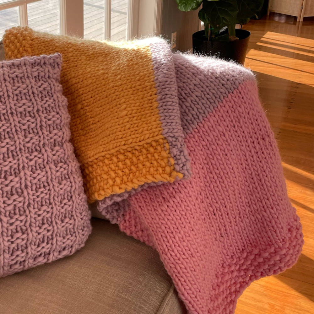// Merino Knit Kit // Tri-colour Blanket