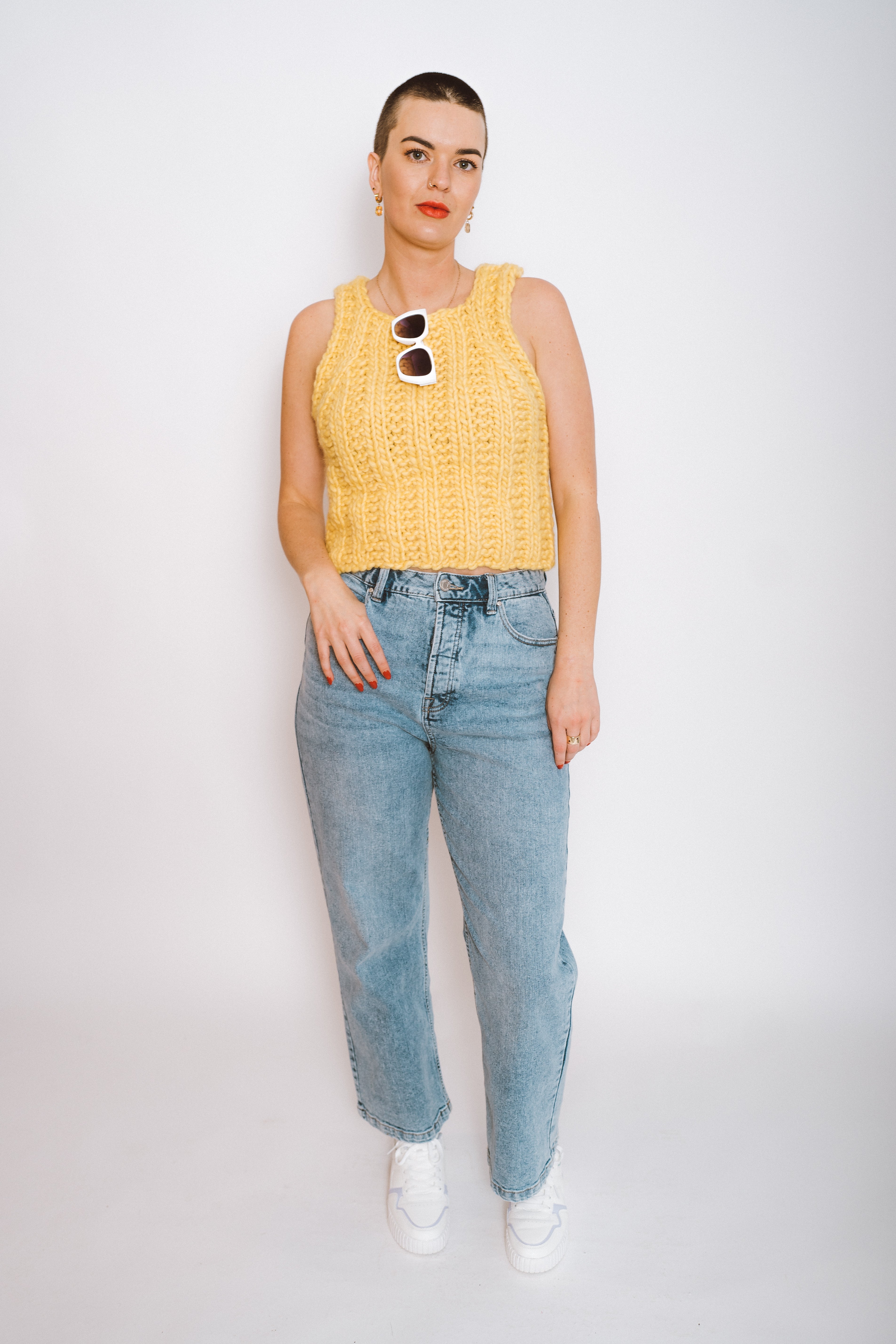 // SAMPLE // Sunshine Vest // Mellow Yellow // Chunky Funky Wool // Size 10-12