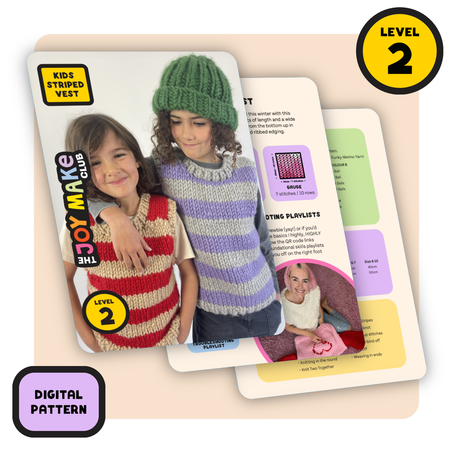 // Digital Pattern // Kids Striped Vest