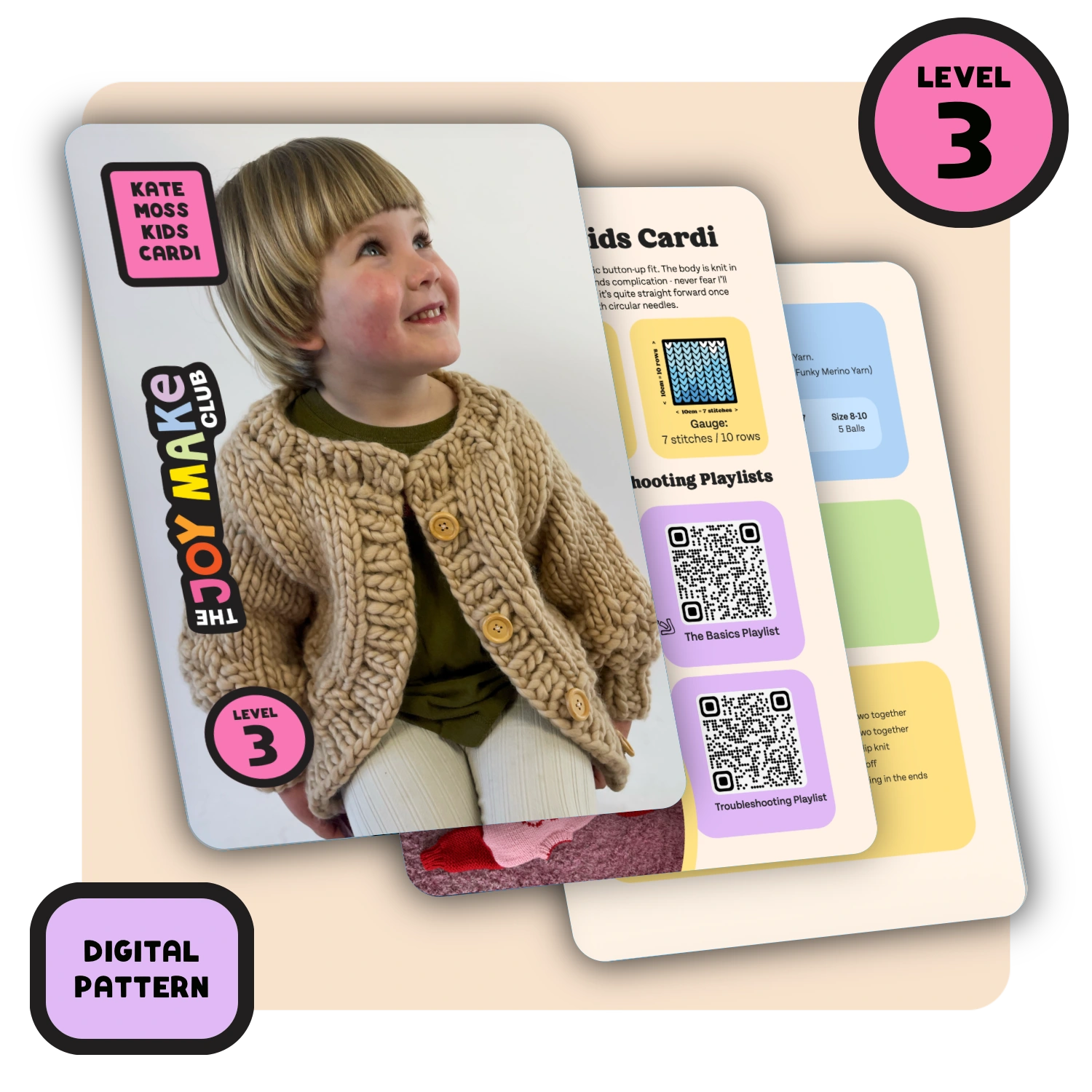 // Digital Pattern // Kids Kate Moss Cardi