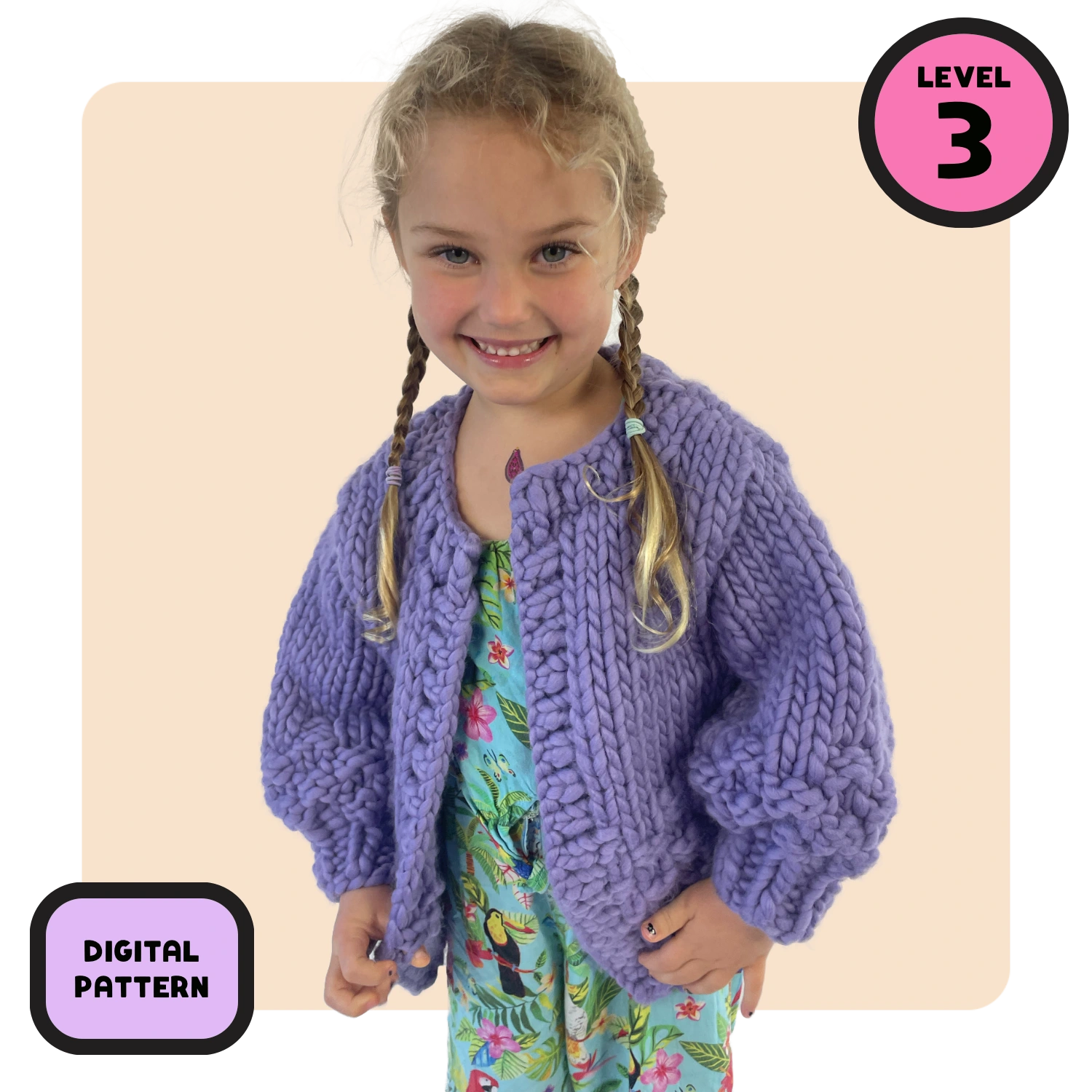 // Digital Pattern // Kids Kate Moss Cardi