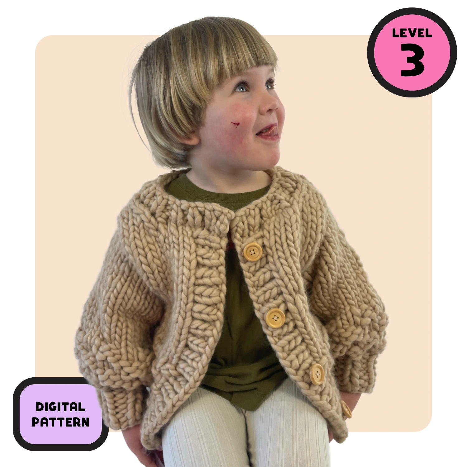 // Digital Pattern // Kids Kate Moss Cardi