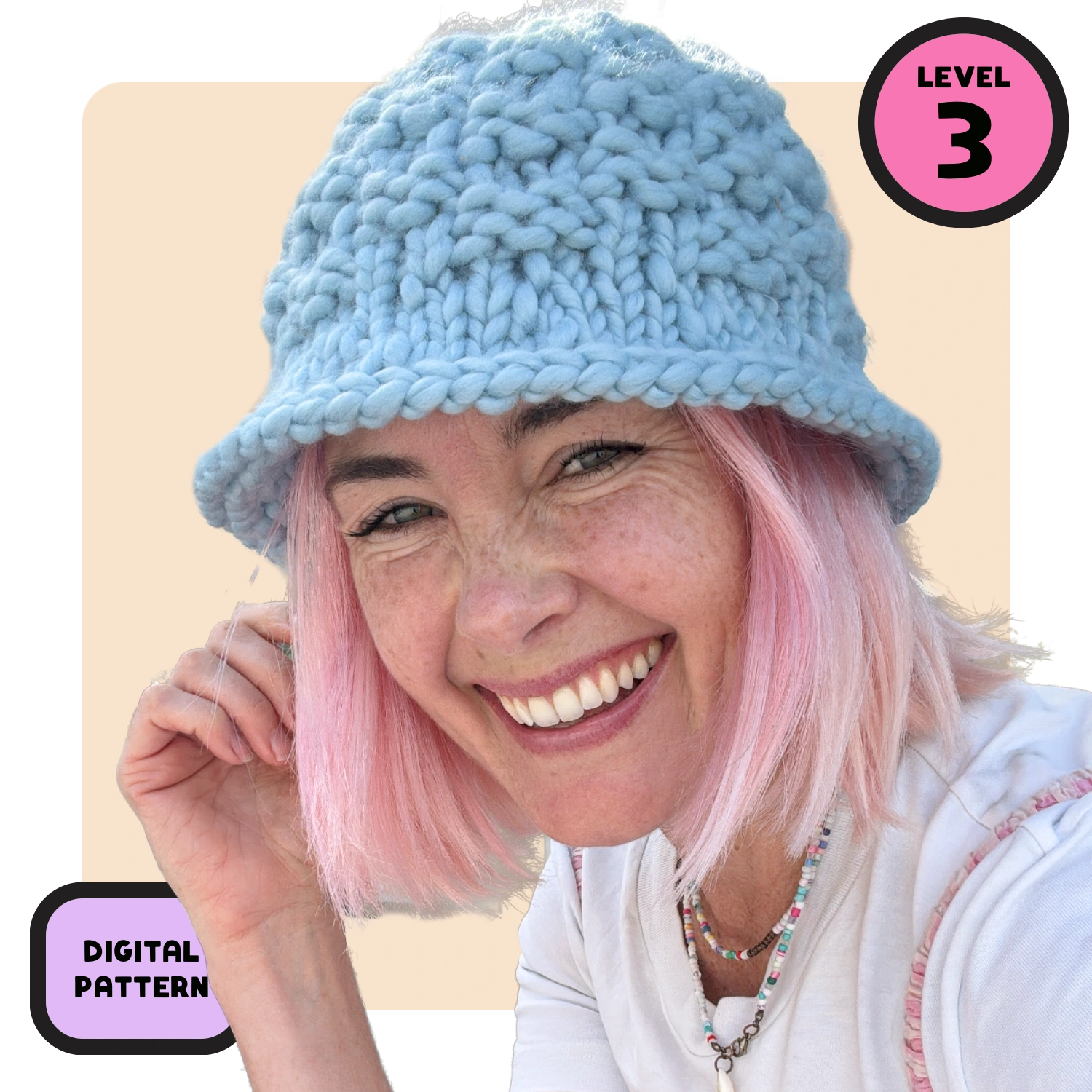 // Digital Pattern // Kate Moss Bucket Hat