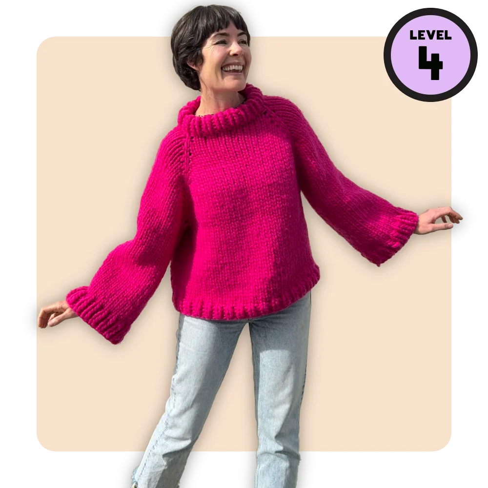 // Merino Knit Kit // Level Up Top Down Jumper