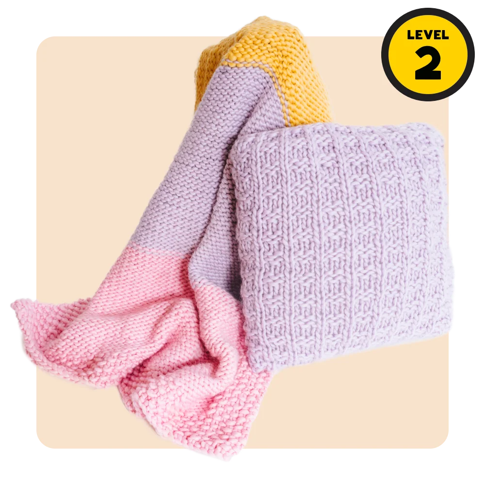 // Merino Knit Kit // Tri-colour Blanket