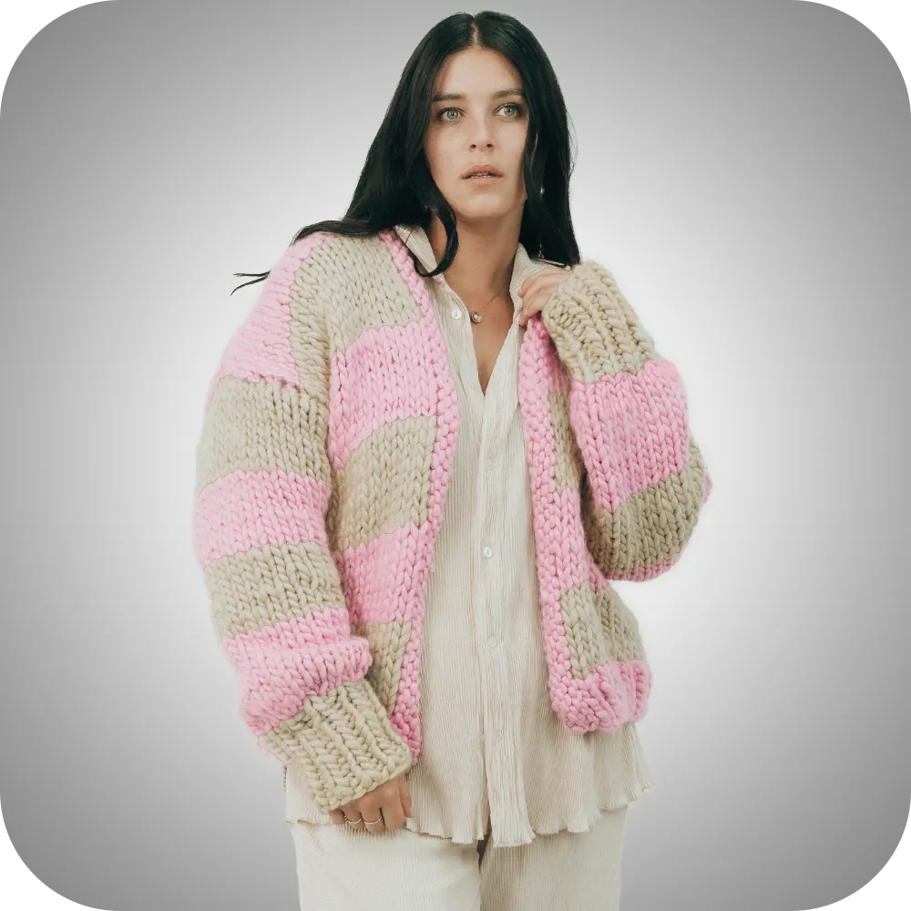 // Merino Knit Kit // Slouchy Striped Cardi