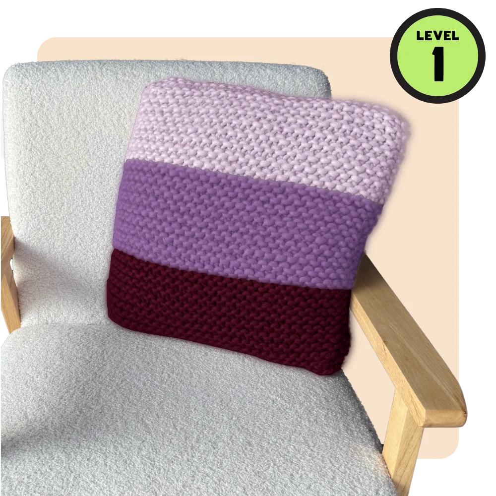 // Merino Knit Kit // Tri-colour Cushion Cover