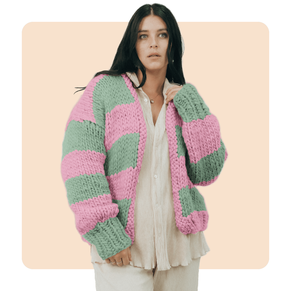 // Merino Knit Kit // Slouchy Striped Cardi