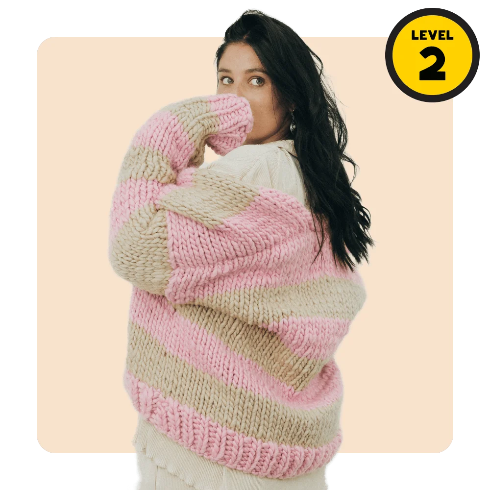 // Merino Knit Kit // Slouchy Striped Cardi