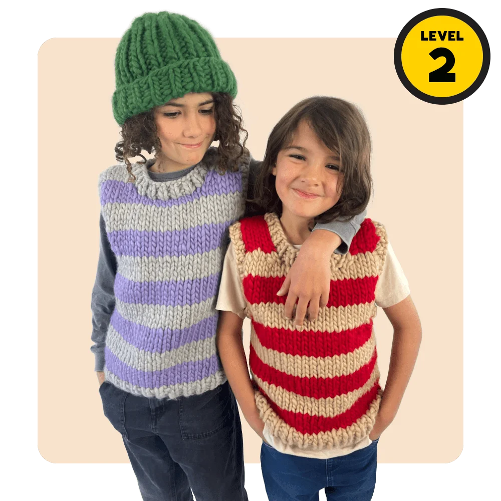 // Merino Knit Kit // Kids Striped Vest