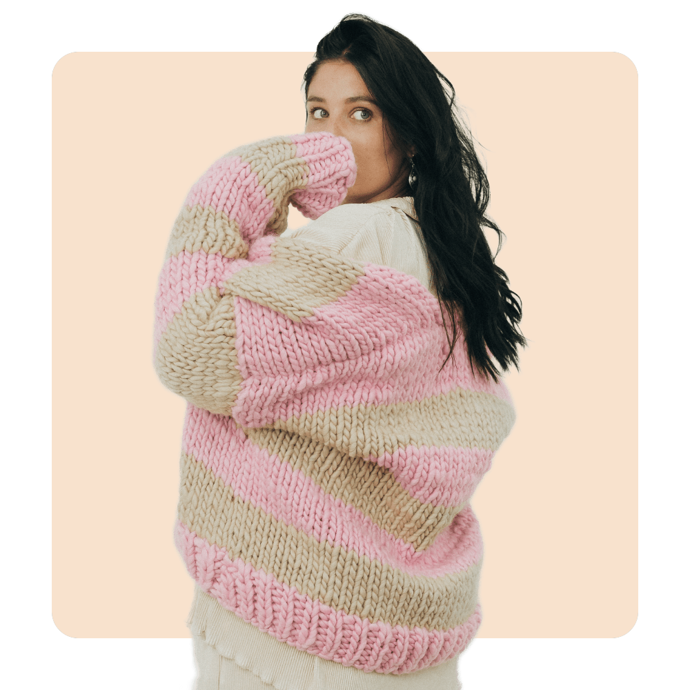 // Merino Knit Kit // Slouchy Striped Cardi