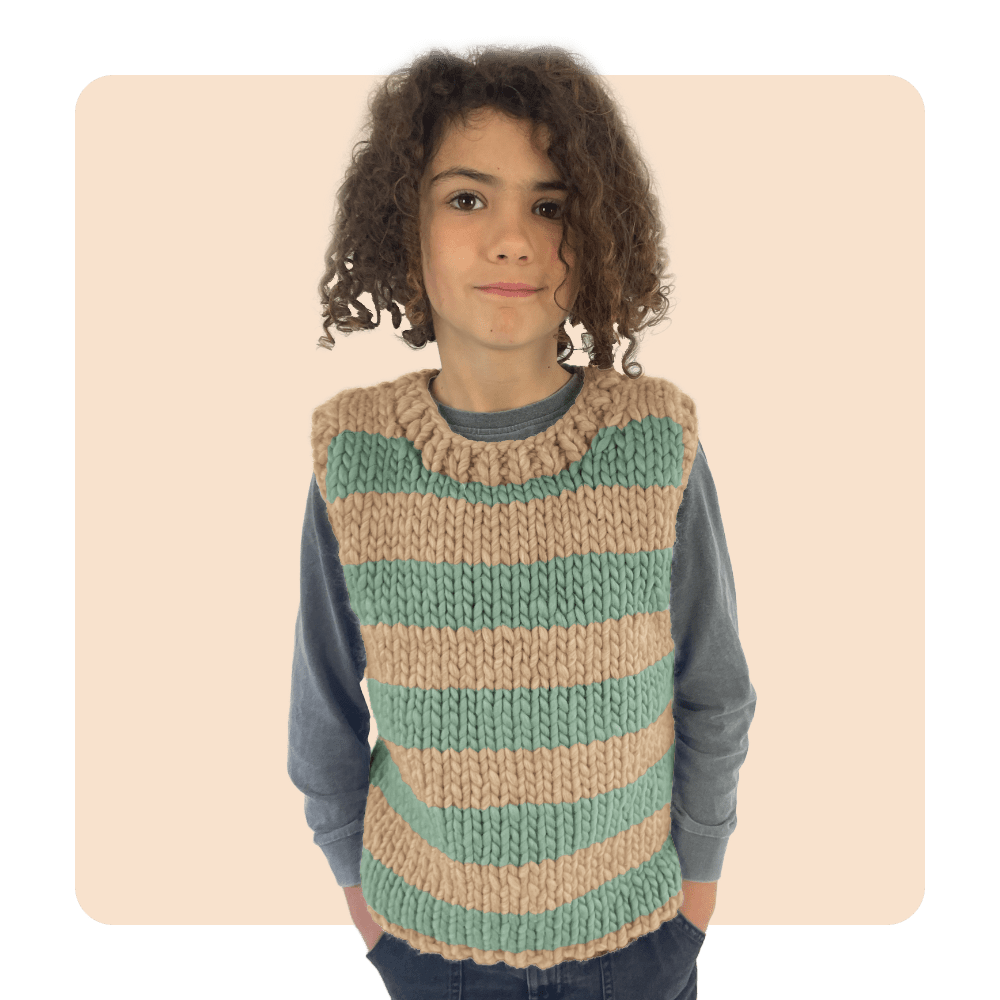 // Merino Knit Kit // Kids Striped Vest