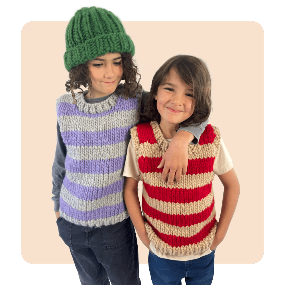 // Merino Knit Kit // Kids Striped Vest