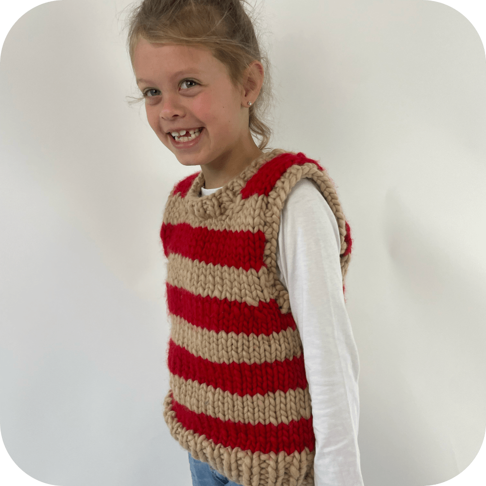 // Merino Knit Kit // Kids Striped Vest