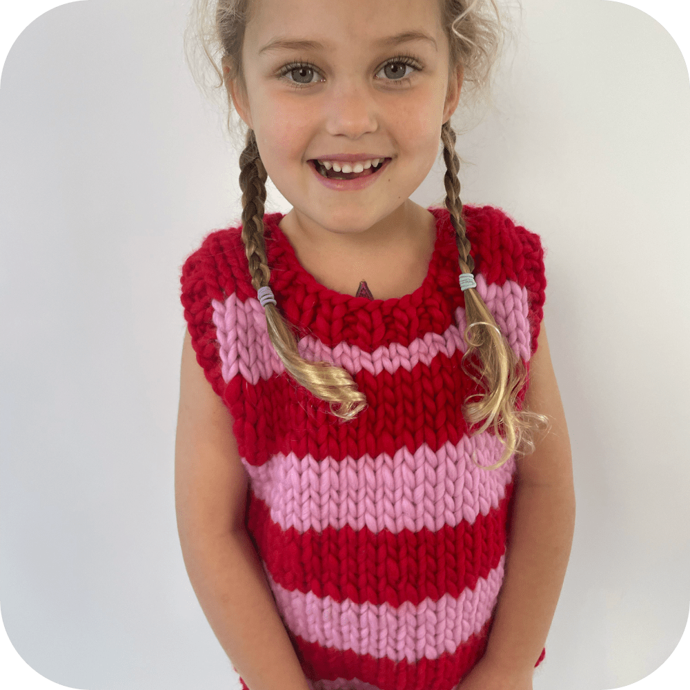 // Merino Knit Kit // Kids Striped Vest