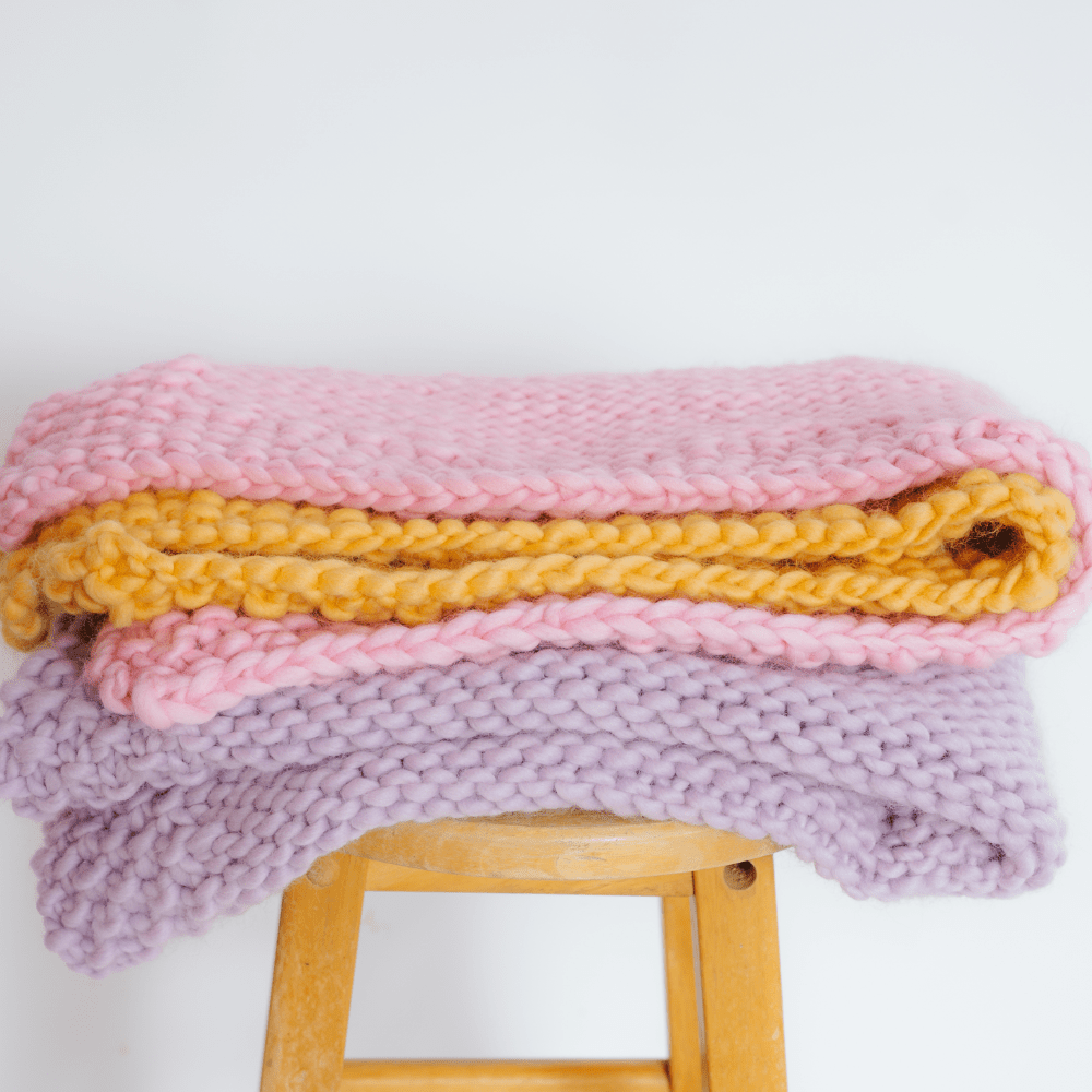// Merino Knit Kit // Tri-colour Blanket