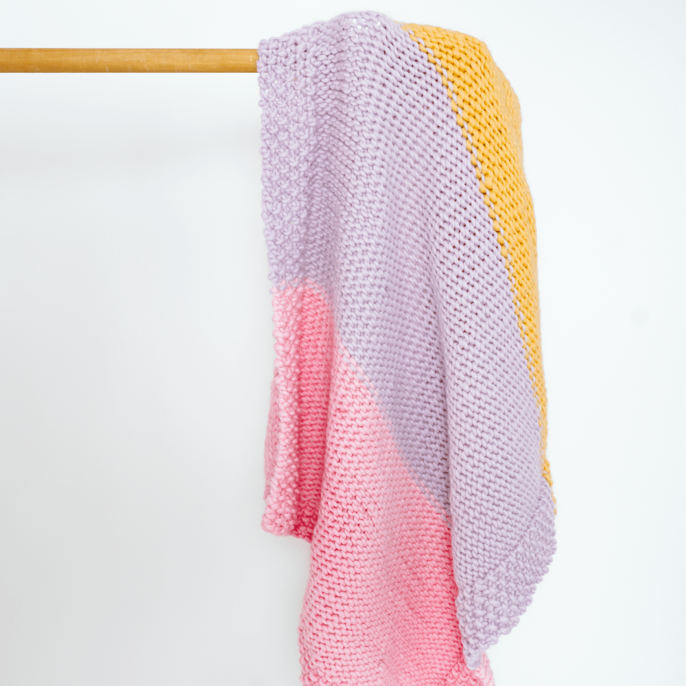 // Merino Knit Kit // Tri-colour Blanket