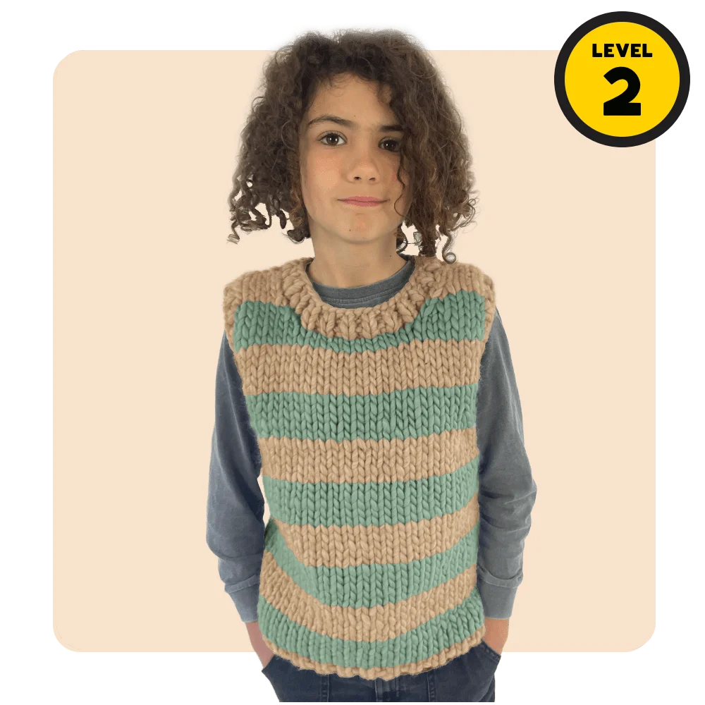 // Merino Knit Kit // Kids Striped Vest