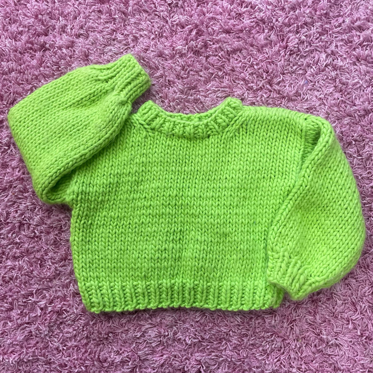 // SAMPLE // Blank Slate Jumper //  Lime Twist // Chunky Funky Wool // Size 10-12